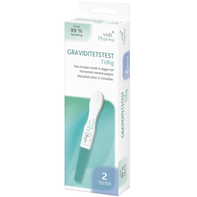 Hovedbilde Vidi Pharma Graviditetstest Tidlig 2 stk