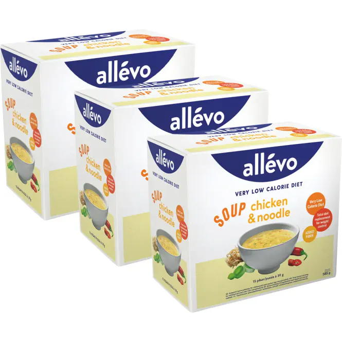 Hovedbilde Allevo VLCD Soup Chicken & Noodle 15 x 39 g Megapack - 3 x 15 porsjoner
