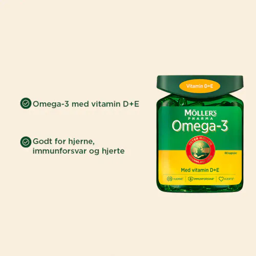 Møllers Pharma Omega-3 m/ Vitamin D+E Kapsler 80 stk