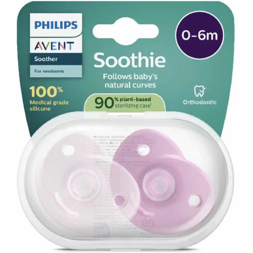 Avent Soothie Heart 0-6m Rosa 2 stk