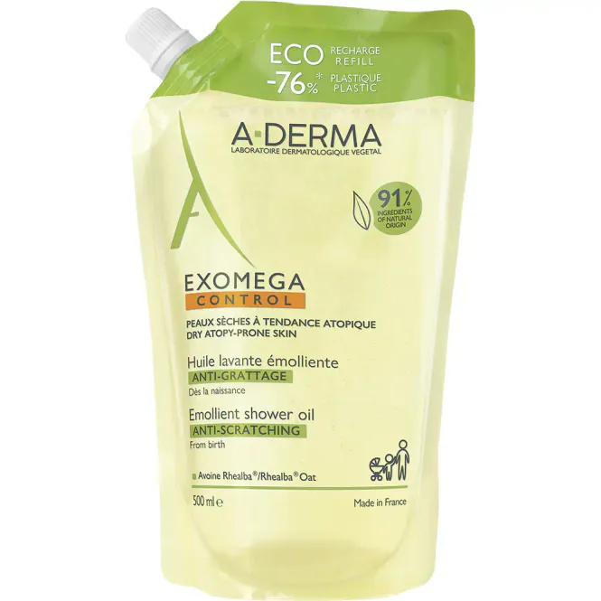 Hovedbilde A-Derma Exomega Control Shower Oil Eco-Refill 500 ml
