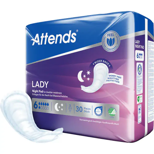 Attends Lady 6 Night Pad 30 stk