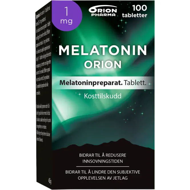 Hovedbilde Melatonin Orion 1 mg Tabletter 100 stk
