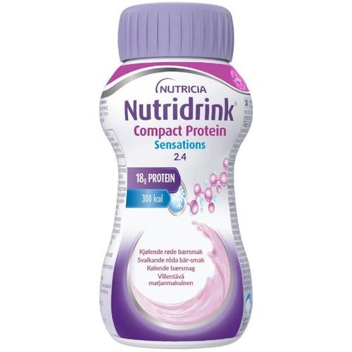Nutridrink Compact Protein Sensations Kjølende Røde Bær 4x125 ml