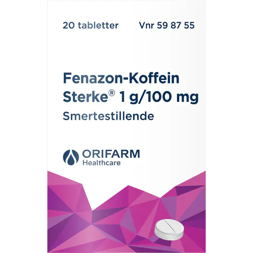 Fenazon-Koffein Sterke 1000/100 mg Tabletter 20 stk